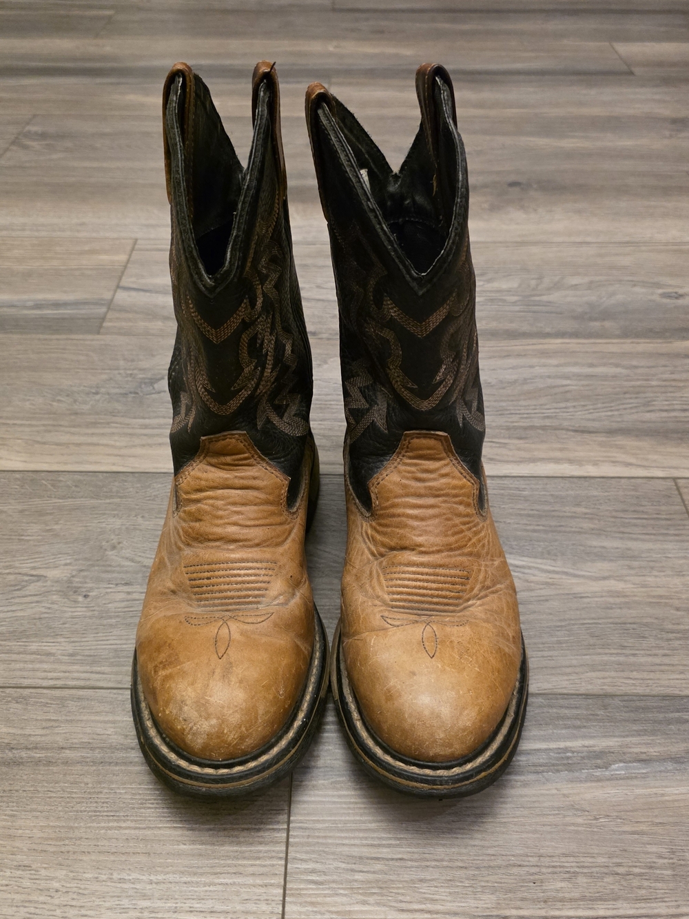 Rocky Branson Roper Two-Tone Waterproof Western Work Boots Womens Size 9.5M